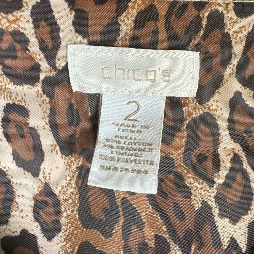 Chico’s Sz 2 Picture Perfect Azalea Khaki Full Zip Ruched Knee Length Dress - Picture 10 of 12
